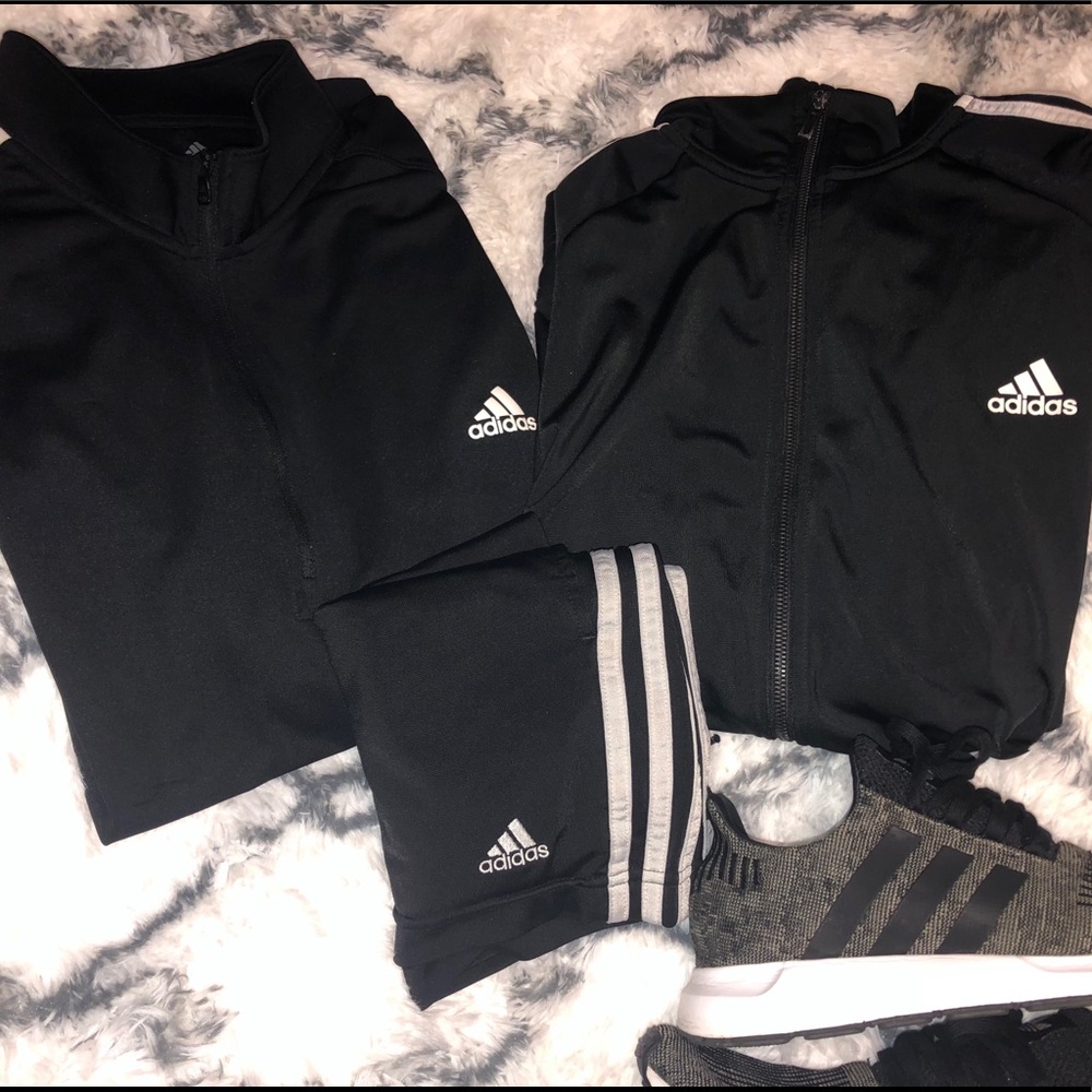 Adidas shorts, long sleeve, & jacket. 3 piece set.